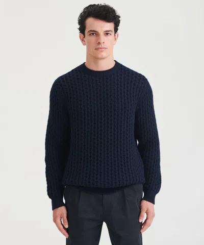 Naadam Cashmino Honeycomb Crewneck Sweater In Blue