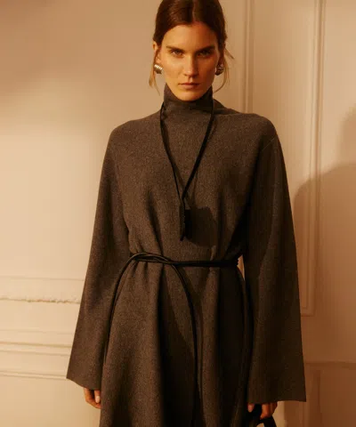 Naadam Cashmino Mini Turtleneck Dress In Brown