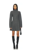 Naadam Cashmino Mini Turtleneck Dress In Gray