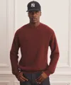 Naadam Cashmino Waffle Crewneck Sweater In Burgundy