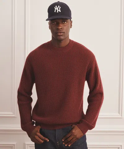 Naadam Cashmino Waffle Crewneck Sweater In Burgundy