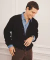 Naadam Cashmino Waffle V-neck Cardigan In Black