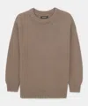 Naadam Chunky Cotton Crewneck Sweater In Brown