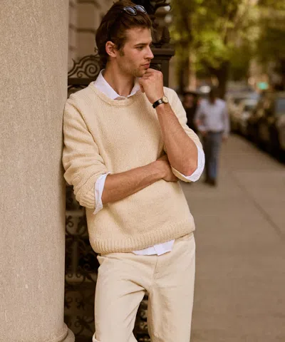 Naadam Chunky Cotton Crewneck Sweater In Neutral