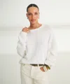 Naadam Chunky Cotton Crewneck Sweater In White