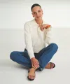 Naadam Chunky Cotton Polo Sweater In White