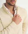 Naadam Chunky Cotton Quarter Button Down Sweater In Neutral