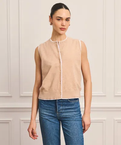 Naadam Coastal Cashmere Mixed Media Vest In Neutral