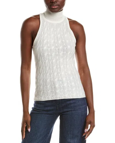 Naadam Coastal Cashmere Turtleneck Tank Top In White