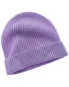 Naadam Collection Ribbed Wool & Cashmere-blend Beanie In Purple
