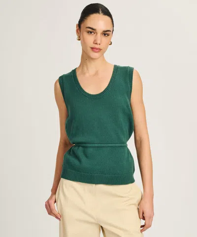 Naadam Cotton Belted Tank In Green