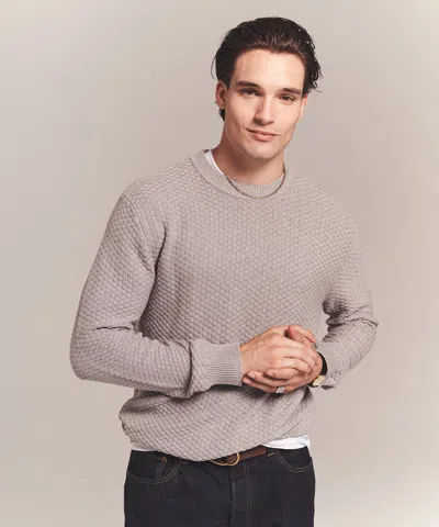 Naadam Cotton Cashmere Textured Crewneck In Gray
