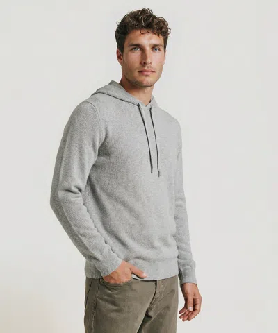 Naadam Cotton Cashmere Waffle Hoodie In Gray