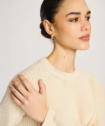 Naadam Cotton Fisherman Crewneck Sweater In Neutral