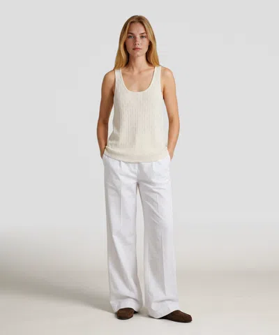 Naadam Cotton Novelty Trouser In White