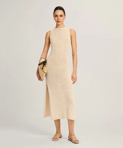 Naadam Cotton Open Stitch Tank Dress In Neutral