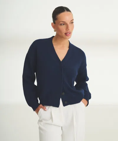 Naadam Cotton Relaxed Cardigan In Blue