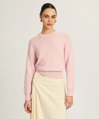 Naadam Cotton Relaxed Crewneck Sweater In Pink
