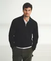 Naadam Cotton Relaxed Quarter Zip Sweater In Black