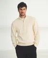 Naadam Cotton Relaxed Quarter Zip Sweater In White