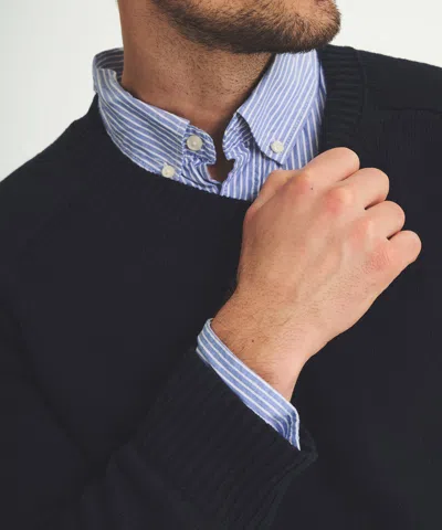 Naadam Cotton Relaxed V-neck Sweater In Blue