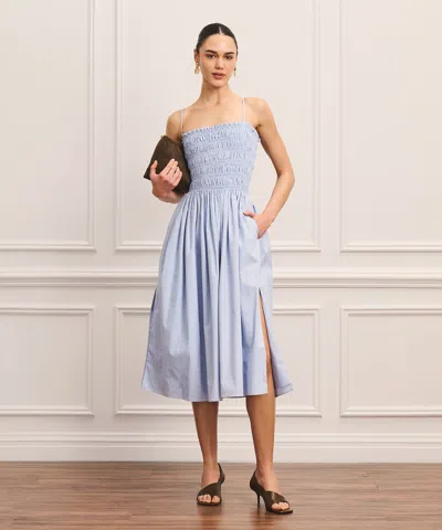 Naadam Cotton Smocked Dress In Gray