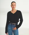 Naadam Cotton V-neck Sweater In Black