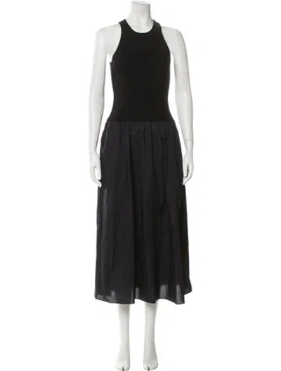 Pre-owned Naadam Crew Neck Long Dress In Black