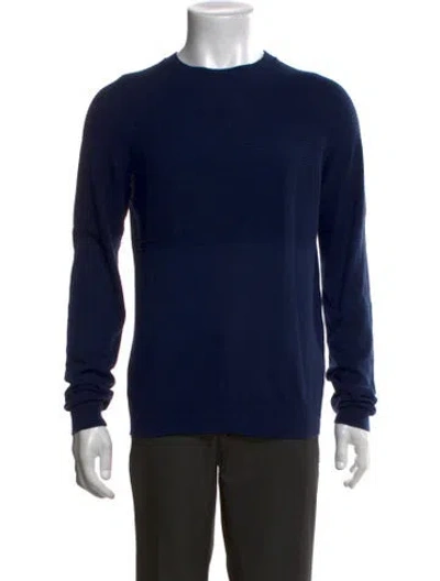 Pre-owned Naadam Crew Neck Long Sleeve Pullover In Blue