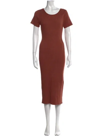 Pre-owned Naadam Crew Neck Midi Length Dress In Neutrals