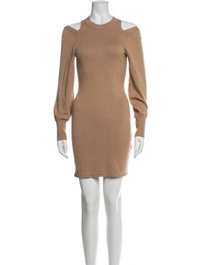 Pre-owned Naadam Crew Neck Mini Dress W/ Tags In Neutrals