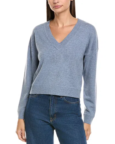 Naadam Cropped Wool & Cashmere-blend Sweater In Blue