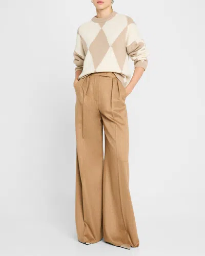 Naadam Diamond Intarsia Wool-cashmere Sweater In Beige Combo