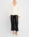 Naadam Double-breasted Cashmino Cable Cardigan In White
