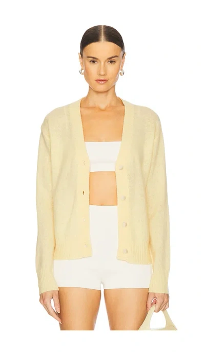 Naadam Featherweight Cashmere Cardigan In Pale Yellow