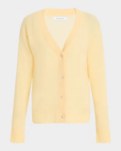 Naadam Featherweight Cashmere Cardigan In Pale Yellow