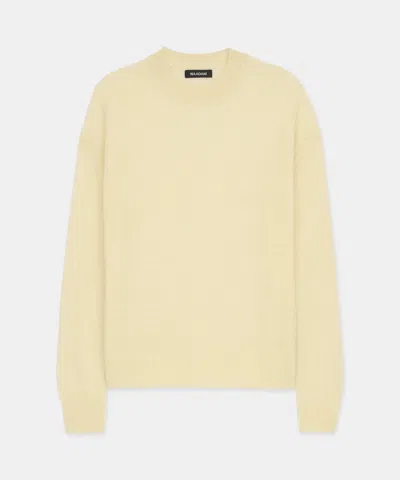 Naadam Featherweight Cashmere Crewneck Sweater In Light Canary Yellow