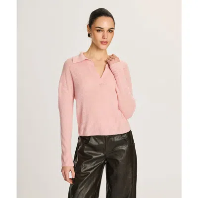 Naadam Featherweight Cashmere Polo Sweater In Pink