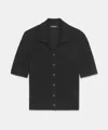 Naadam Featherweight Cashmere Short Sleeve Cardigan In Black