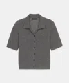 Naadam Featherweight Cashmere Short Sleeve Cardigan In Granite