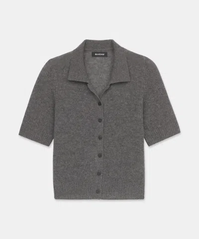 Naadam Featherweight Cashmere Short Sleeve Cardigan In Granite