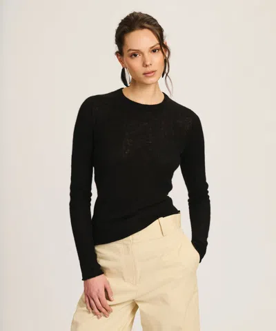 Naadam Featherweight Cashmere Slim Crewneck Sweater In Black