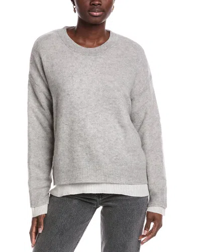 Naadam Featherweight Layered Reversible Cashmere Sweater In Gray
