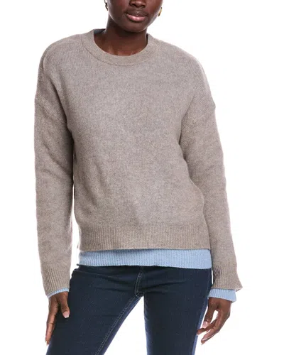 Naadam Featherweight Layered Reversible Cashmere Sweater In Gray
