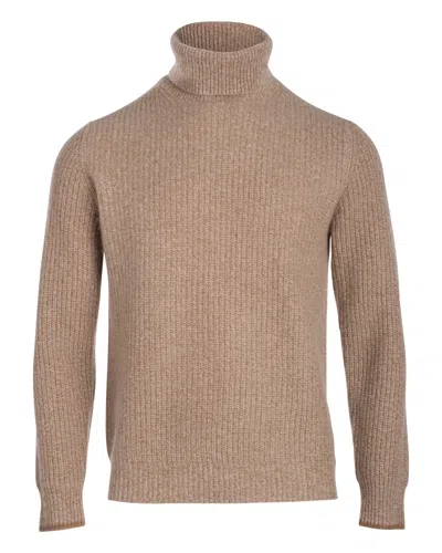 Naadam Heirloom Cashmere Marled Turtleneck Sweater In Brown