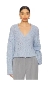 Naadam Italian Jumbo Boucle Open Front Cardigan In Baby Blue