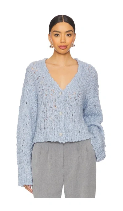 Naadam Italian Jumbo Boucle Open Front Cardigan In Baby Blue