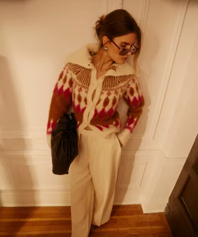 Naadam Italian Luxe Brushed Fair Isle Reversible Cardigan In Multi