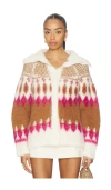 Naadam Italian Luxe Brushed Fair Isle Reversible Cardigan In Multi