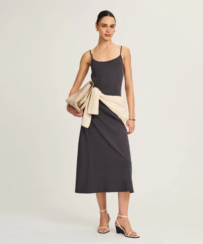 Naadam Lightweight Brushed Cotton Slip Dress In Gray